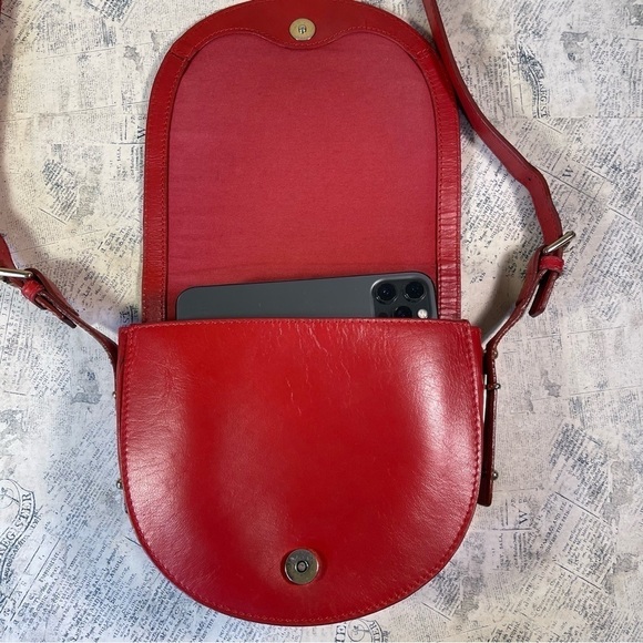 Zara women  buffalo leather Saddle bag satchel - Picture 8 of 15